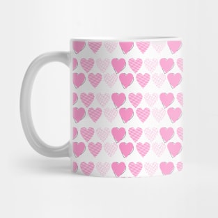 3 different abstract pink color heart shape pattern objects Mug